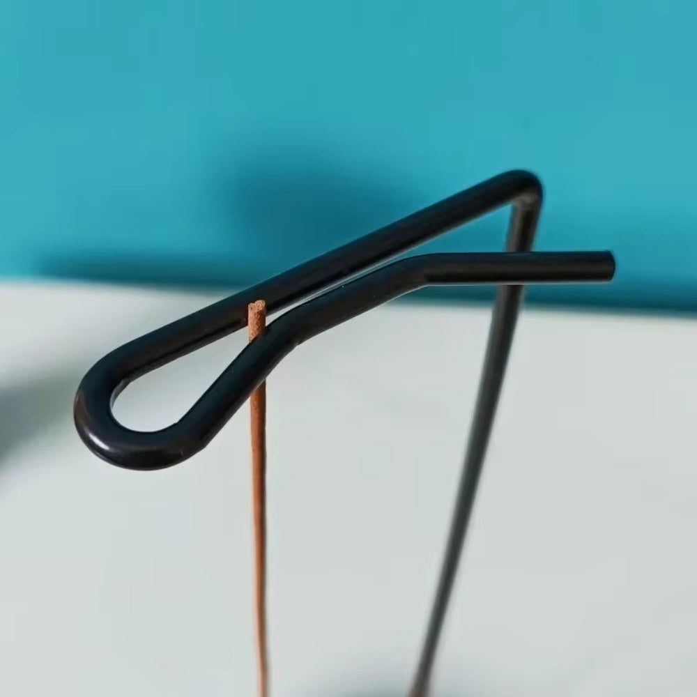 Handcrafted Wooden Incense Burner with Metal Holder