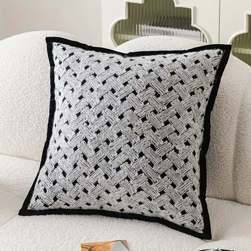 Zebra Dash Embroidered Cushion Cover | Embroidered, Living Room