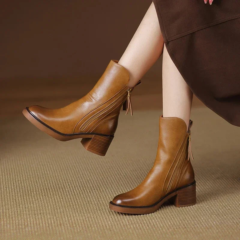 Uma Women's Block Heel Ankle Boots - back view