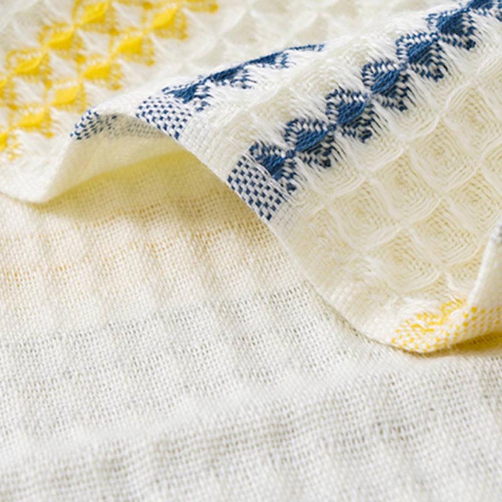 Colorblock Striped Cotton Bath Towel | Honeycomb Weave, Quick-Drying