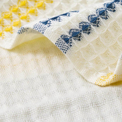 Colorblock Striped Cotton Bath Towel | Honeycomb Weave, Quick-Drying
