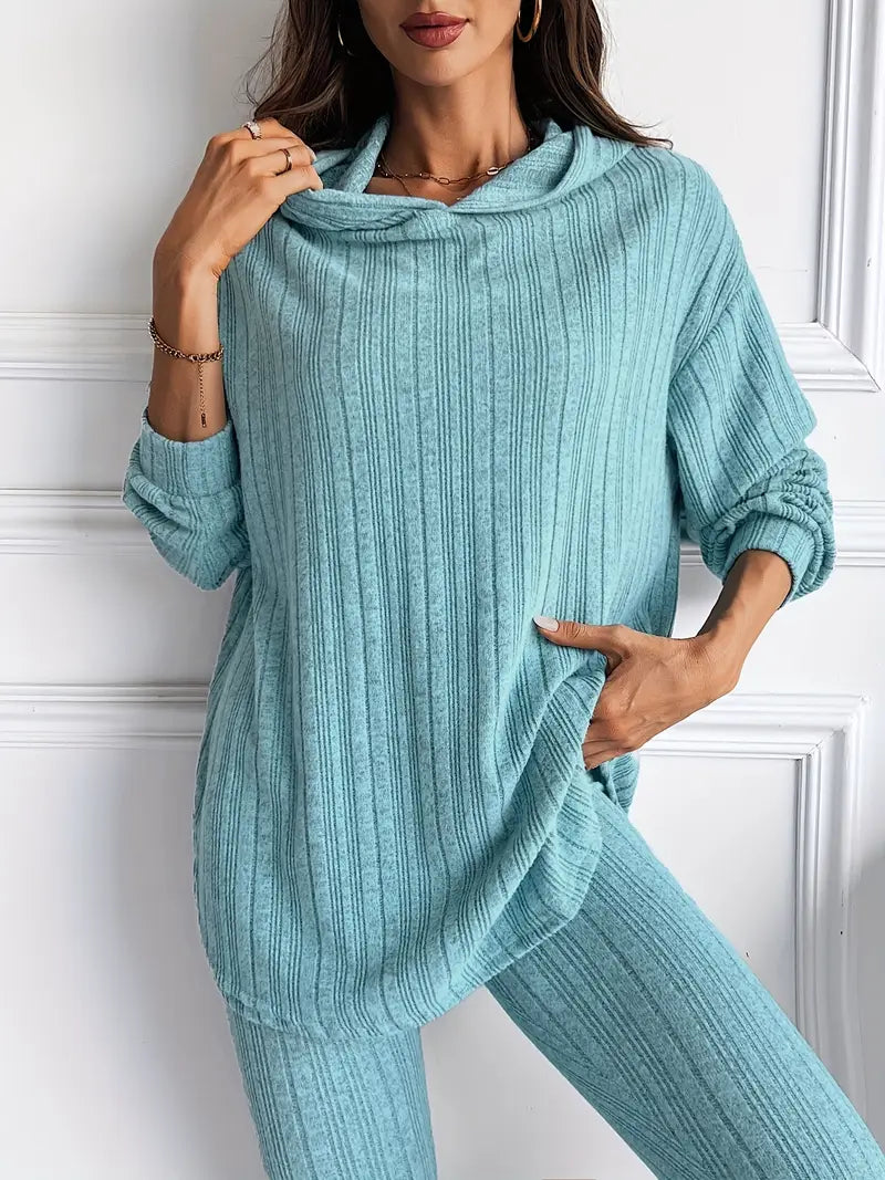 Sienna Women's Ribbed Knit Knit Lounge - back view
