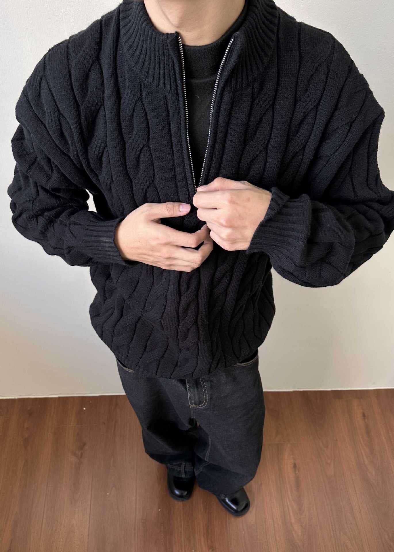 Jasper Men's Cable Knit Sweater - full-length view