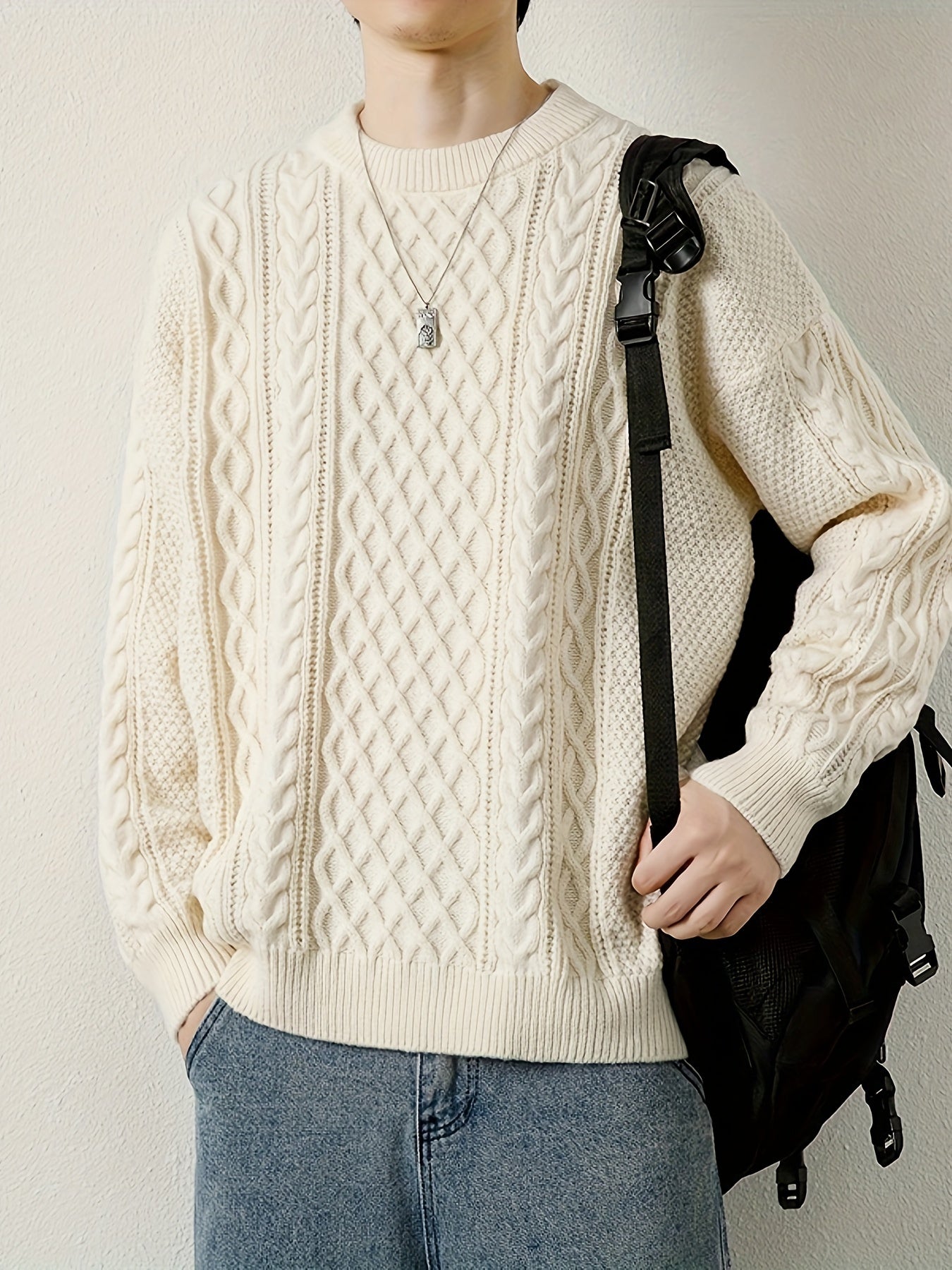 Rowan Women's Cable Knit Sweater - shown in use