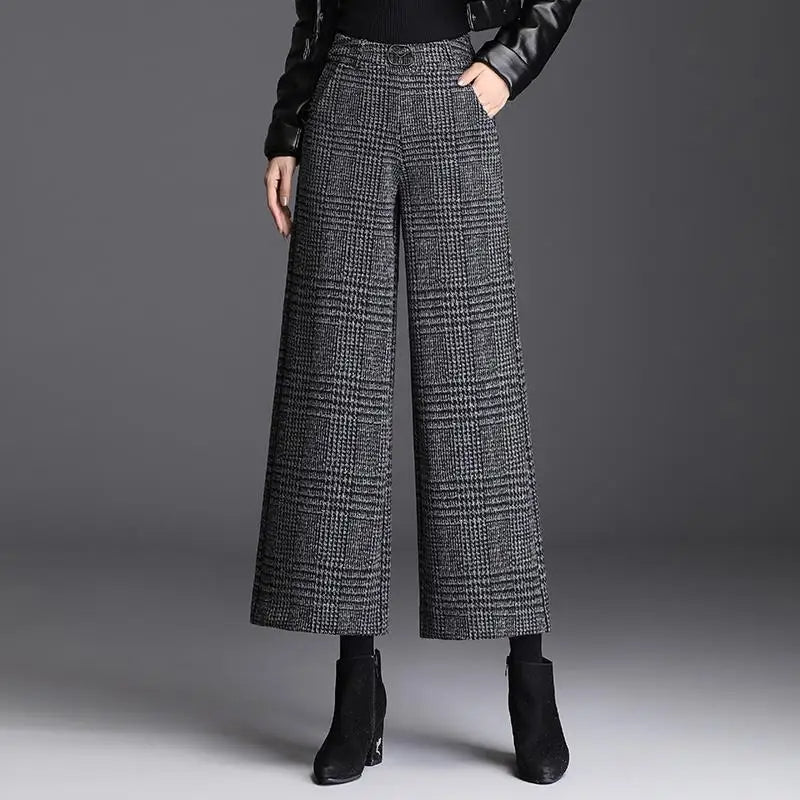Kaia Women's Plaid Trousers - full-length view