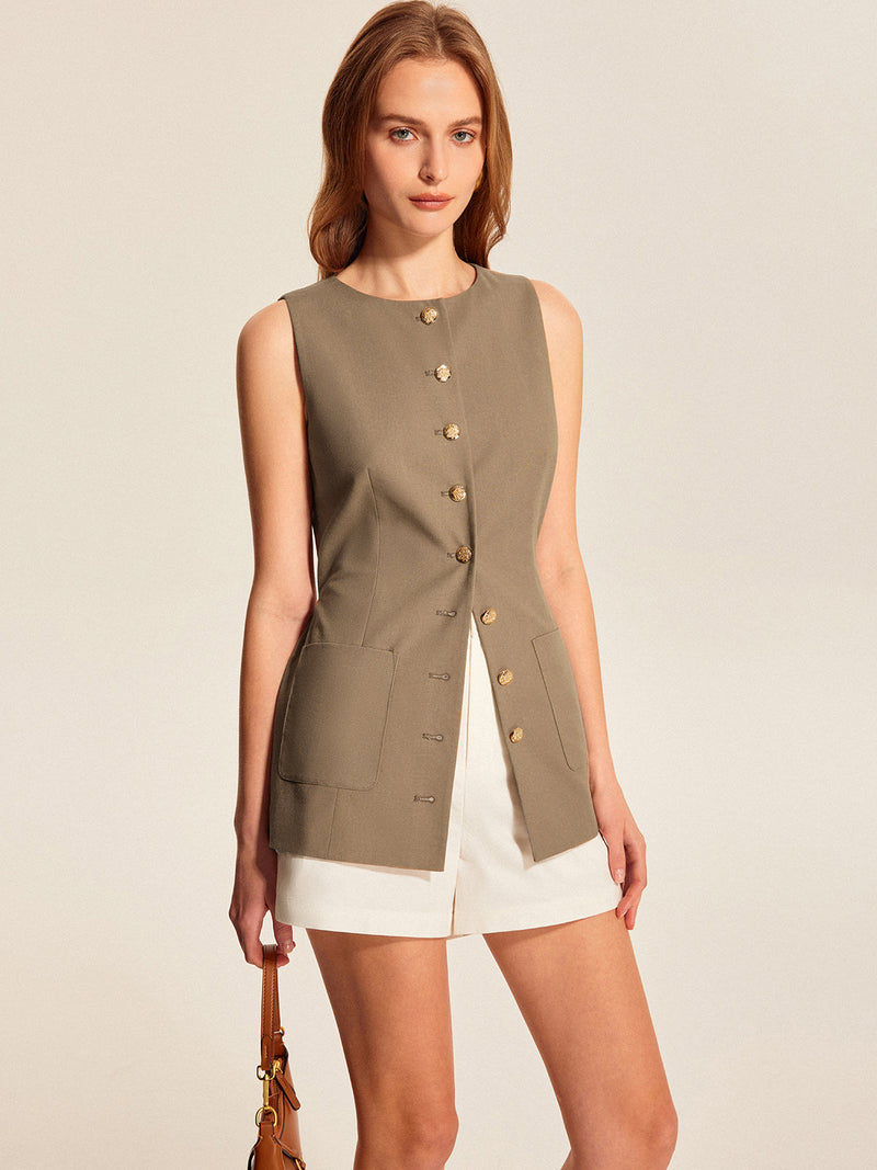 Anaïs Women's Asymmetric Vest - back view