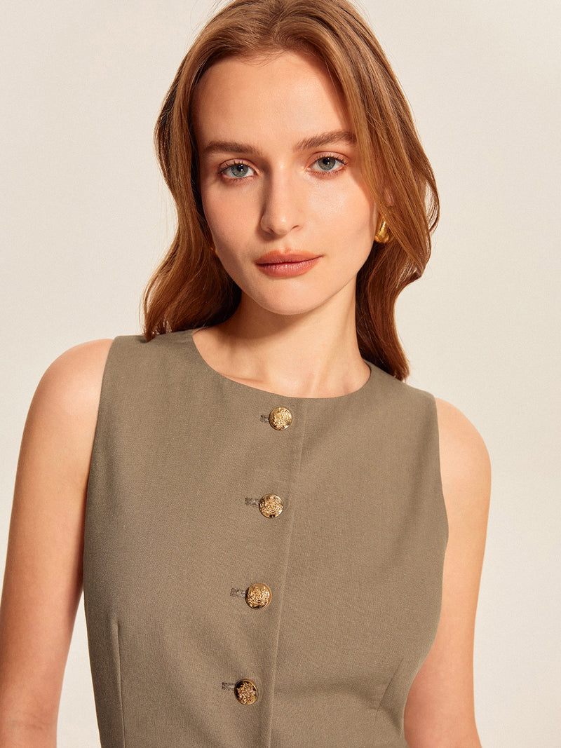 Anaïs Women's Asymmetric Vest - full-length view