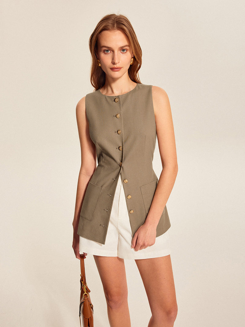 Anaïs Women's Asymmetric Vest - front view