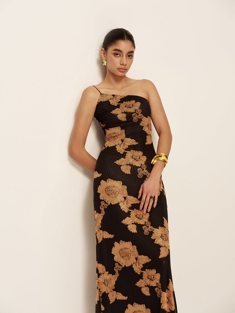 Tallulah Women's Asymmetric Dress - fabric and finish detail