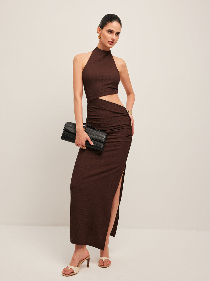 Lena Women's Asymmetric Dress - fabric and finish detail