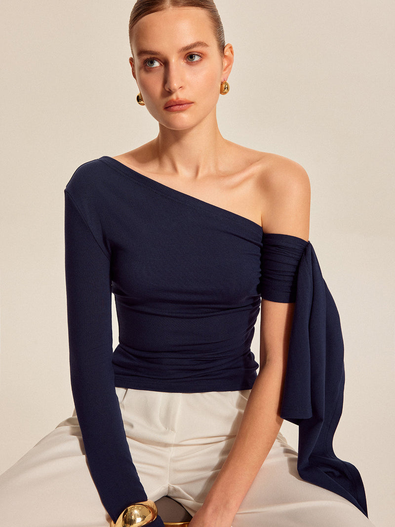 Edith Women's Asymmetric Top - front view
