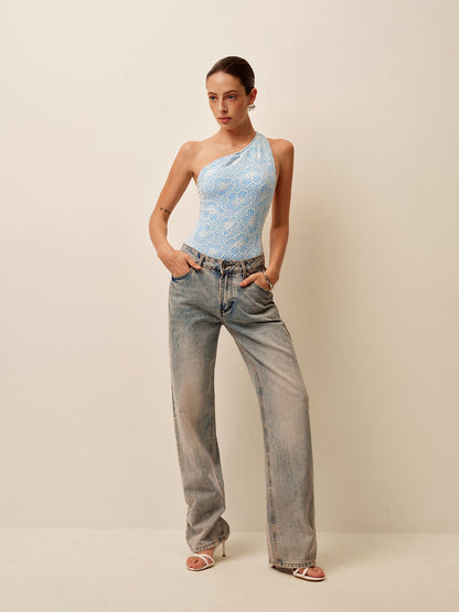 Ines Women's Asymmetric Swimsuit - styled view