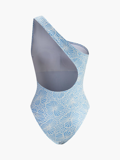 Ines Women's Asymmetric Swimsuit - flat lay