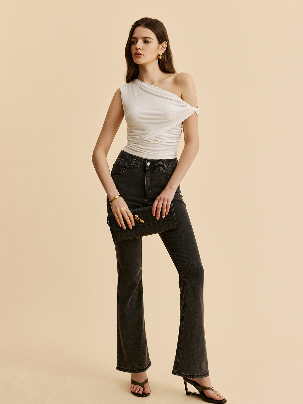 Lena Women's Asymmetric Top - front view
