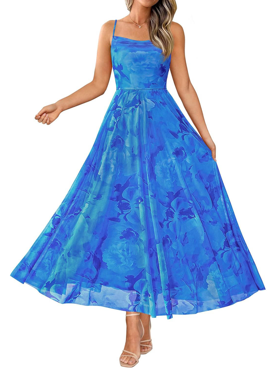 Maya Women's Floral Maxi Dress - fabric and finish detail
