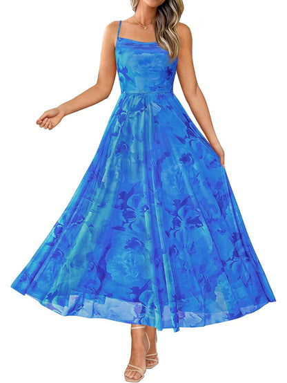 Maya Women's Floral Maxi Dress - fabric and finish detail