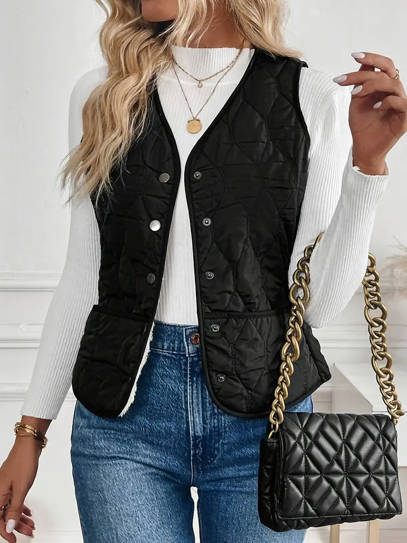 Rhea Women's Quilted Vest - shown in use