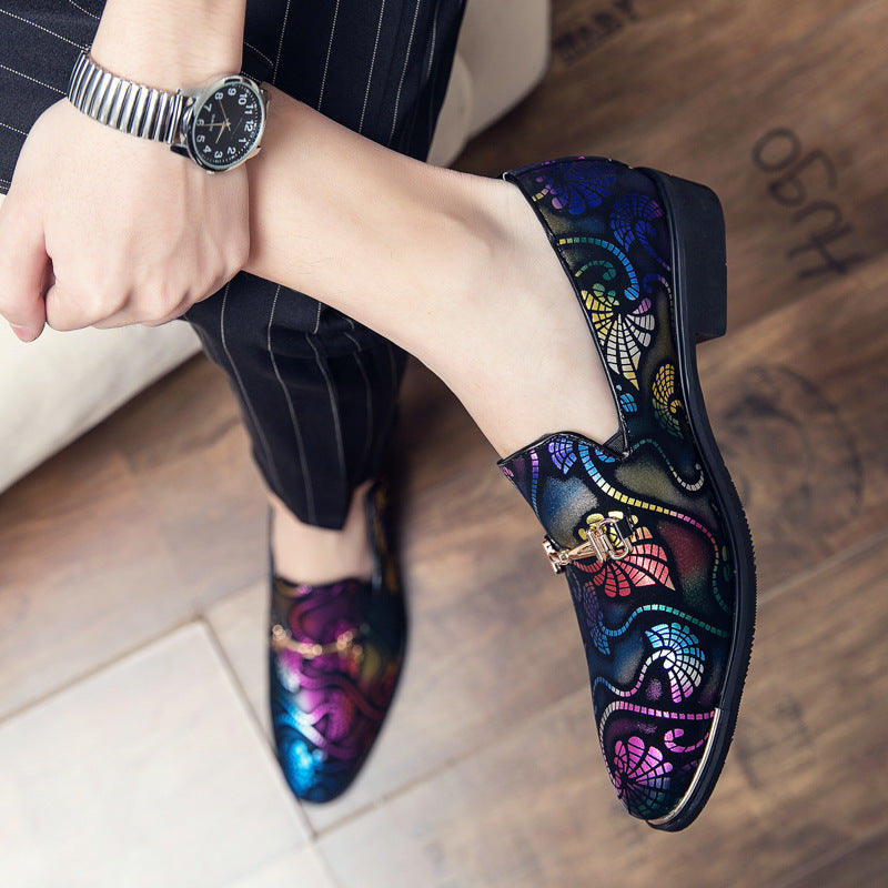 Hector Men's Floral Loafers - back view