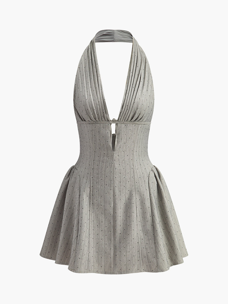 Anouk Women's Pleated Dress | Halter, Sleeveless, Zipper