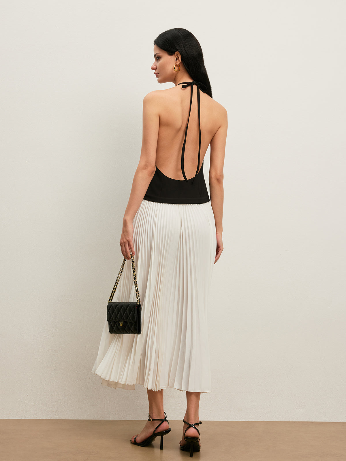 Harlow Women's Pleated Dress - full-length view