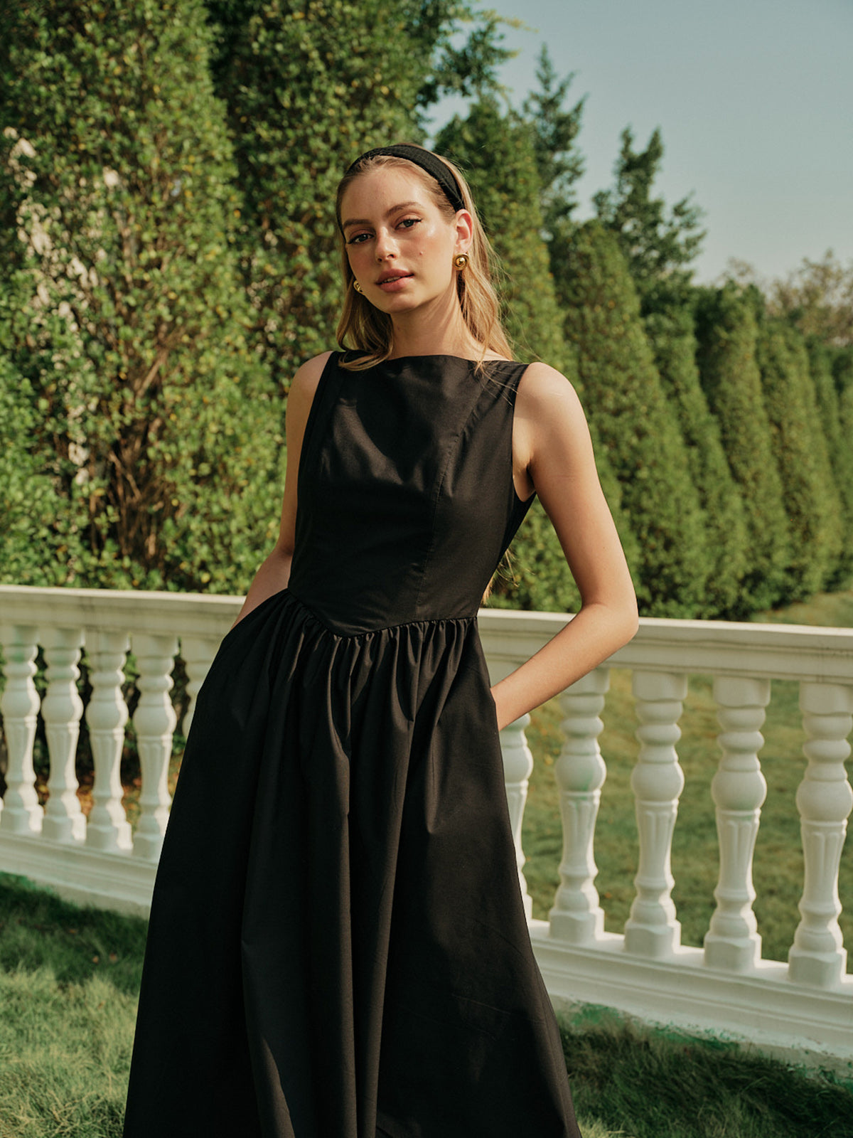 Rosa Women's Pleated Dress - back view