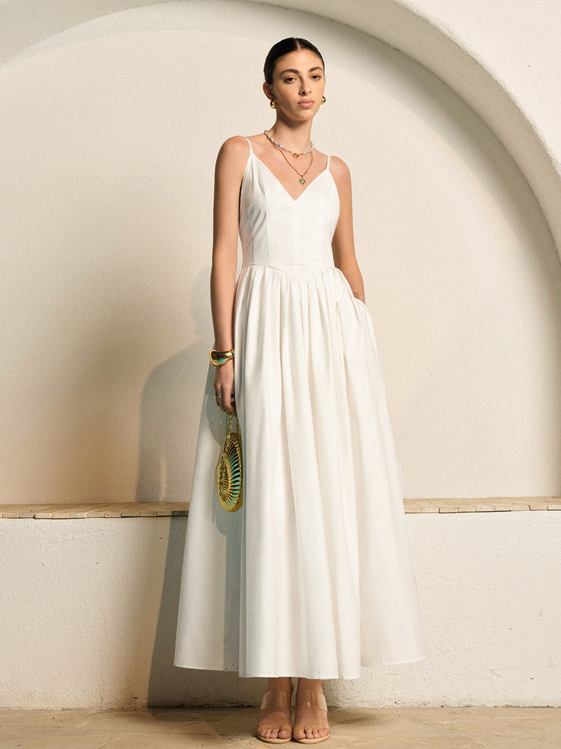 Colette Women's Pleated Dress - fabric and finish detail
