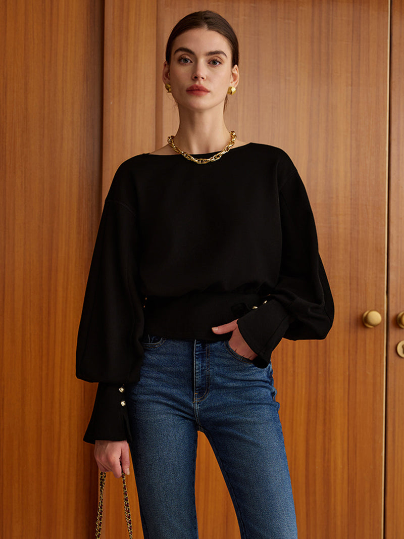 Yvette Women's Sweatshirt | Long Sleeve, Bell Sleeve