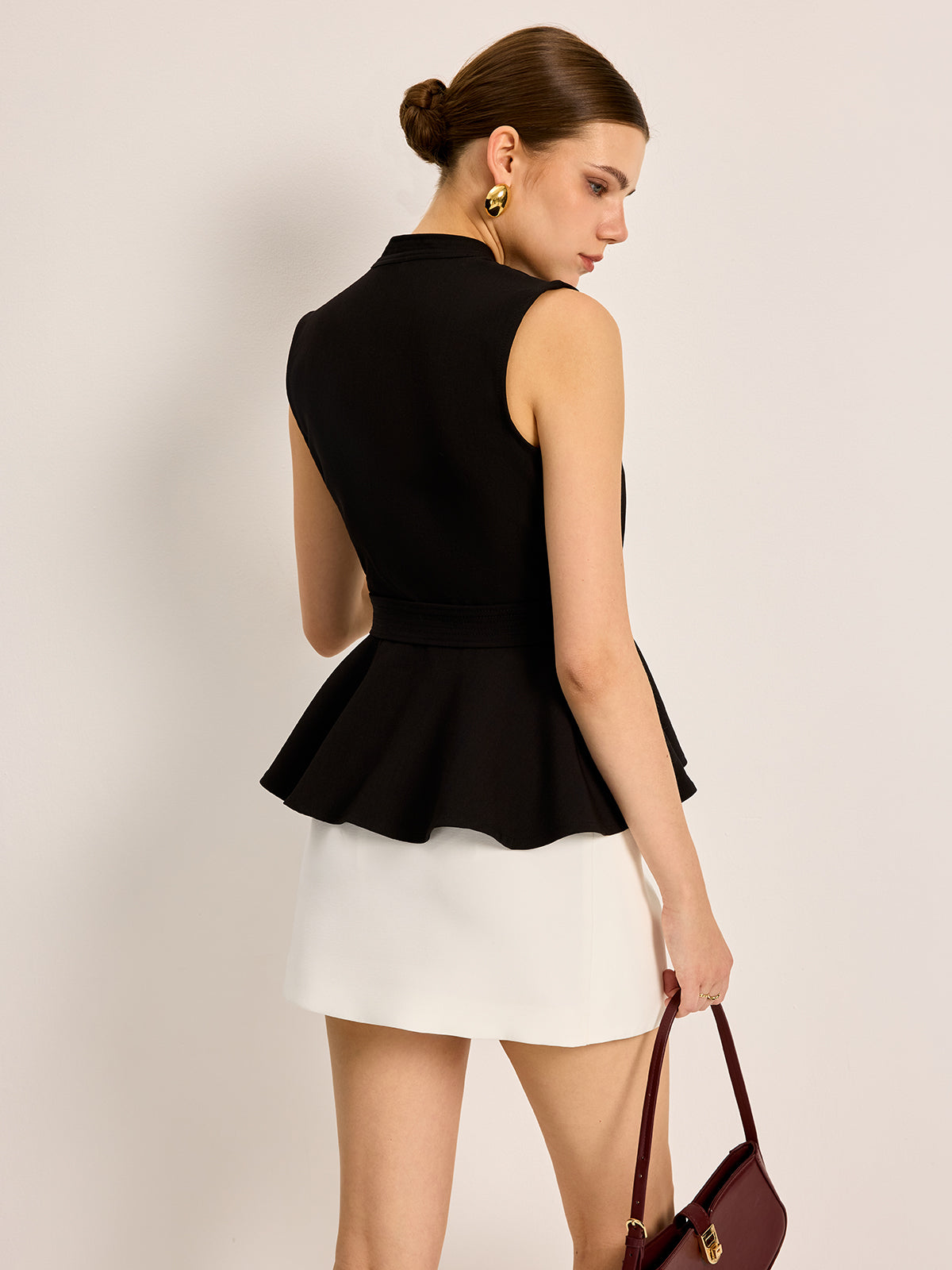 Elise Women's Pleated Top - fabric and finish detail