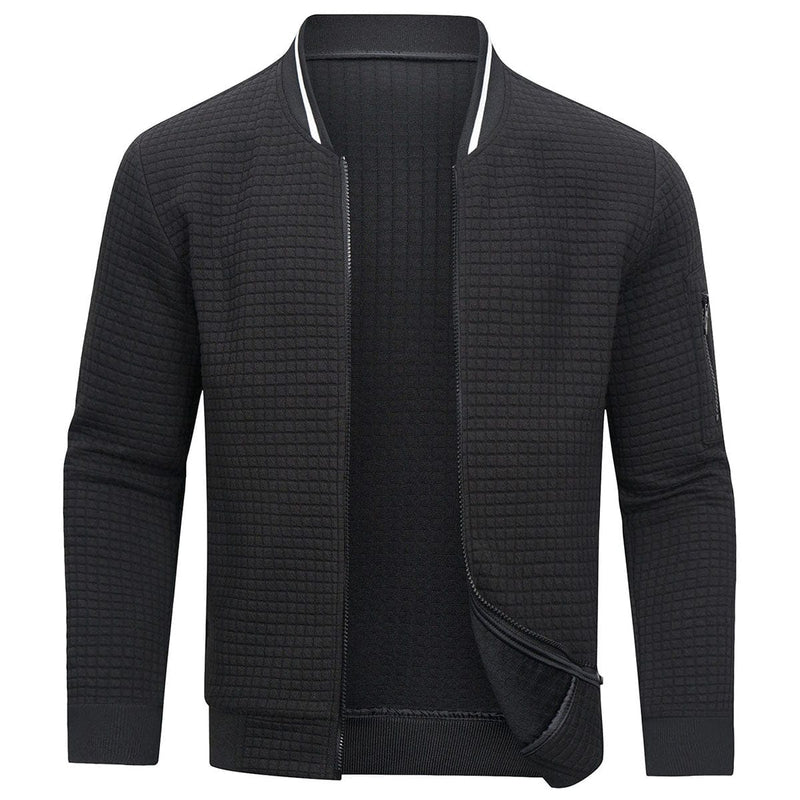 Gray Men's Quilted Jacket | Bomber, Zip
