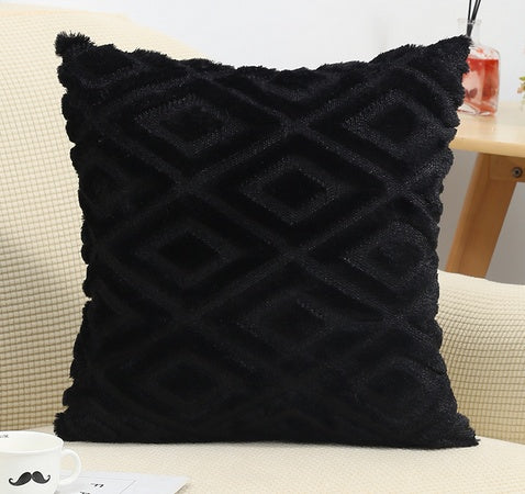 3D Diamond Cotton-Linen Cushion Cover | Textured Weave, Hidden Zip