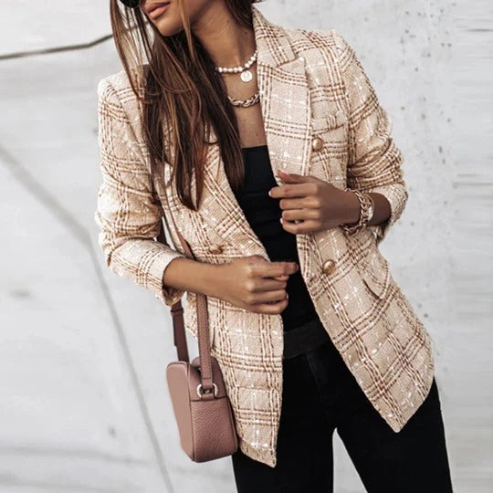 Eloise Women's Blazer - fabric and finish detail