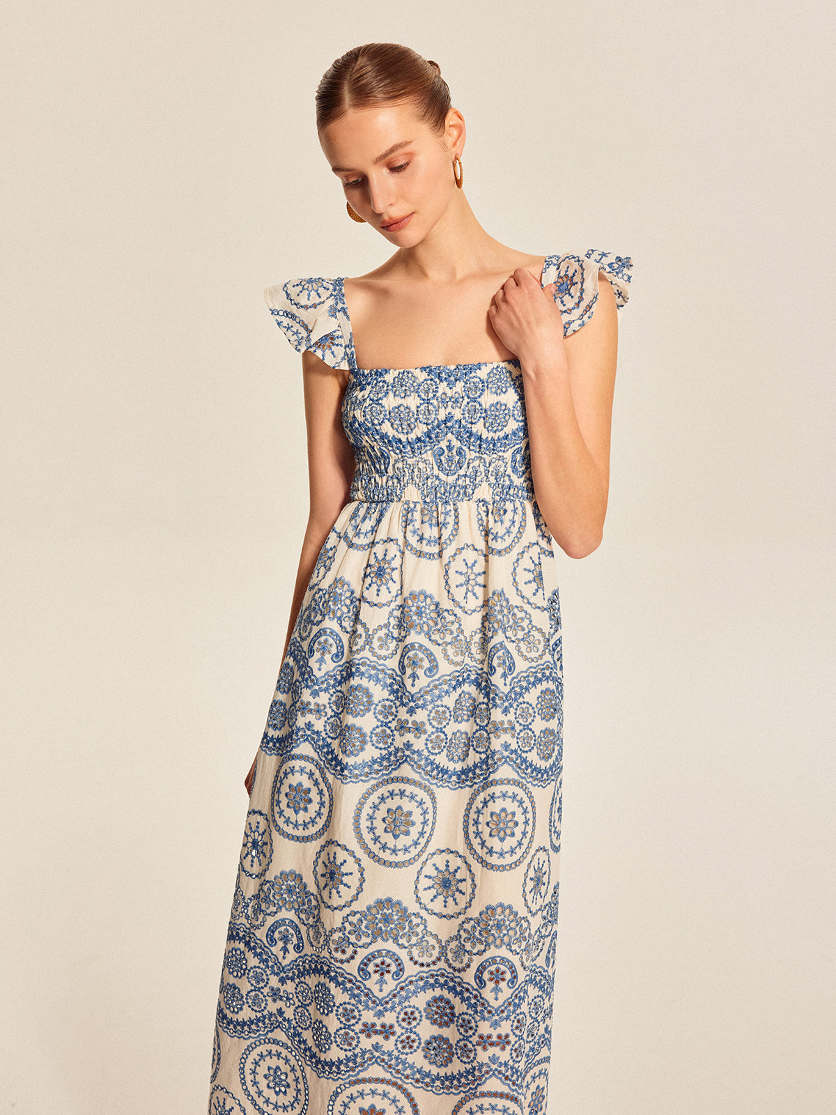 Lena Women's Floral Dress - close-up detail