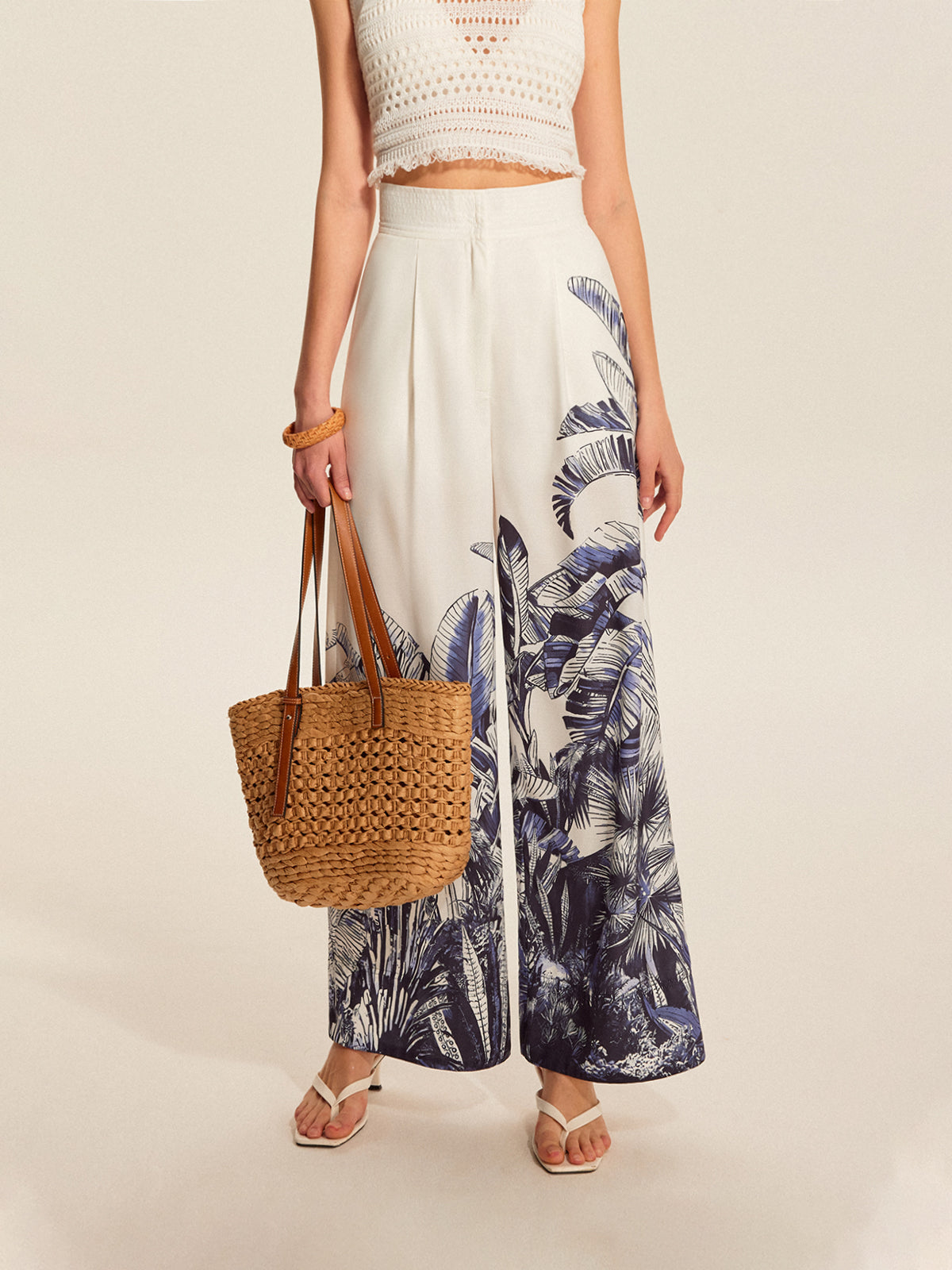 Freya Women's Linen Trousers - styled view