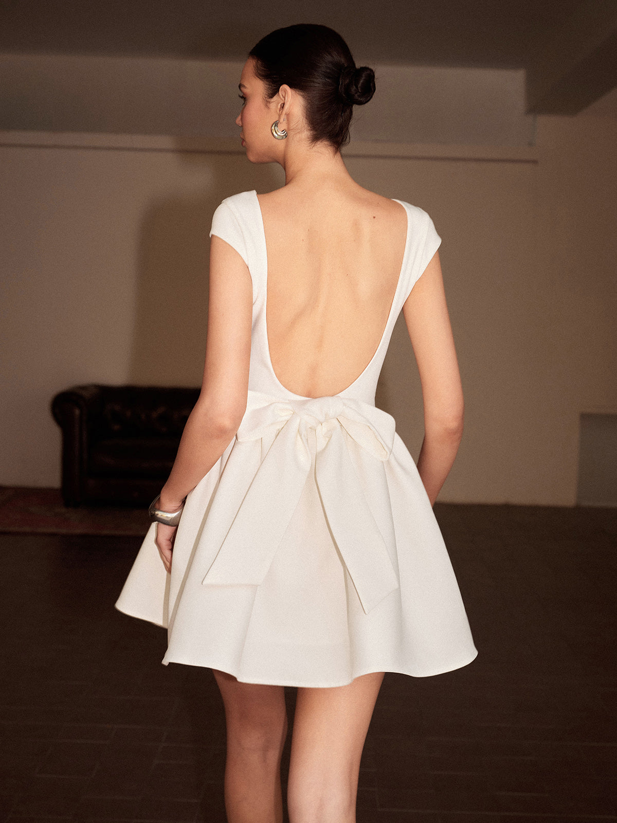 Rhea Women's Pleated Dress - close-up detail