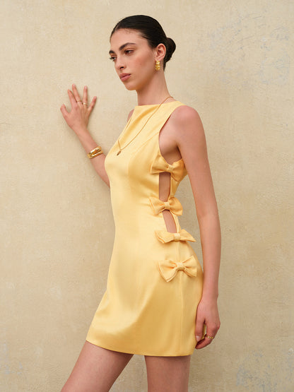 Wilda Women's Satin Dress - fabric and finish detail