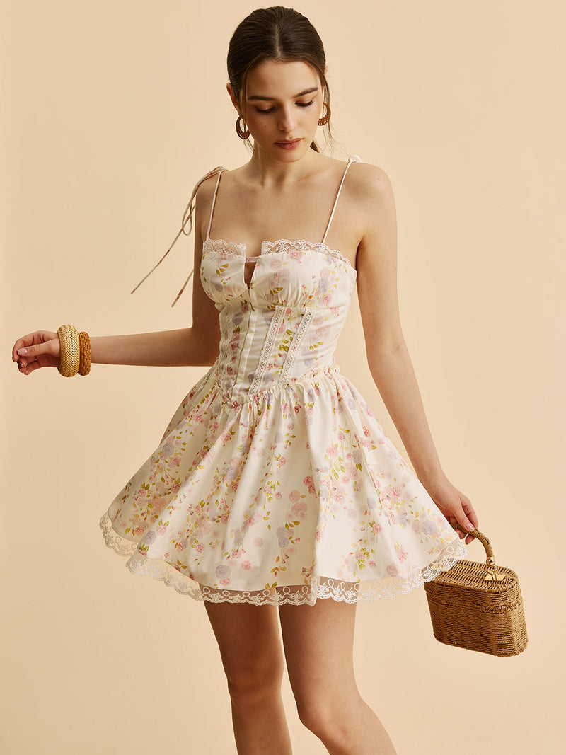 Mira Women's Floral Corset Top | Bow, Lace, Tulle