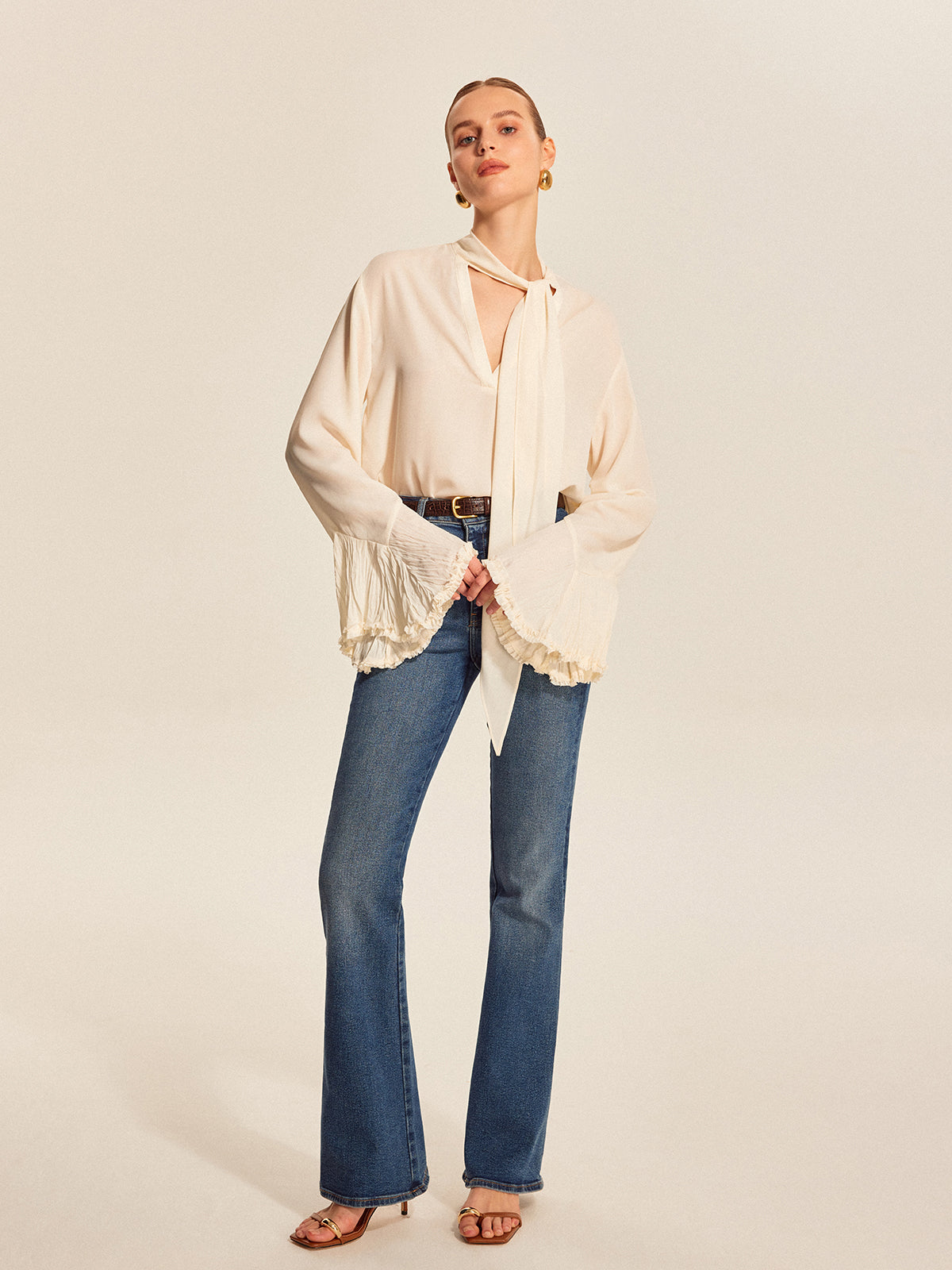 Cleo Women's Pleated Blouse - back view