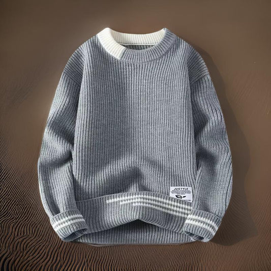 Milo Men's Striped Sweater - styled view