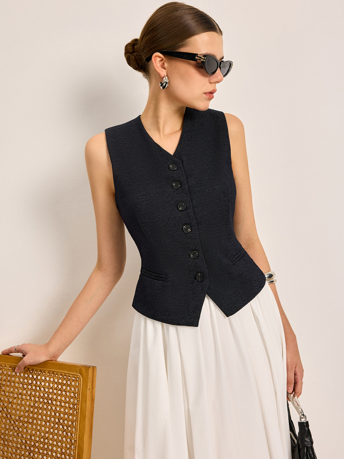Selma Women's Vest - fabric and finish detail