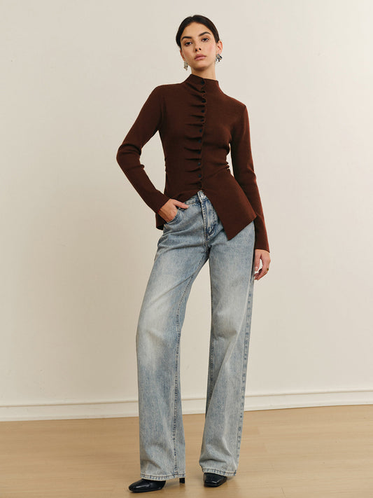 Genevieve Women's Pleated Top - styled view