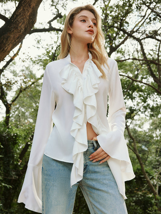 Freya Women's Pleated Blouse - styled view