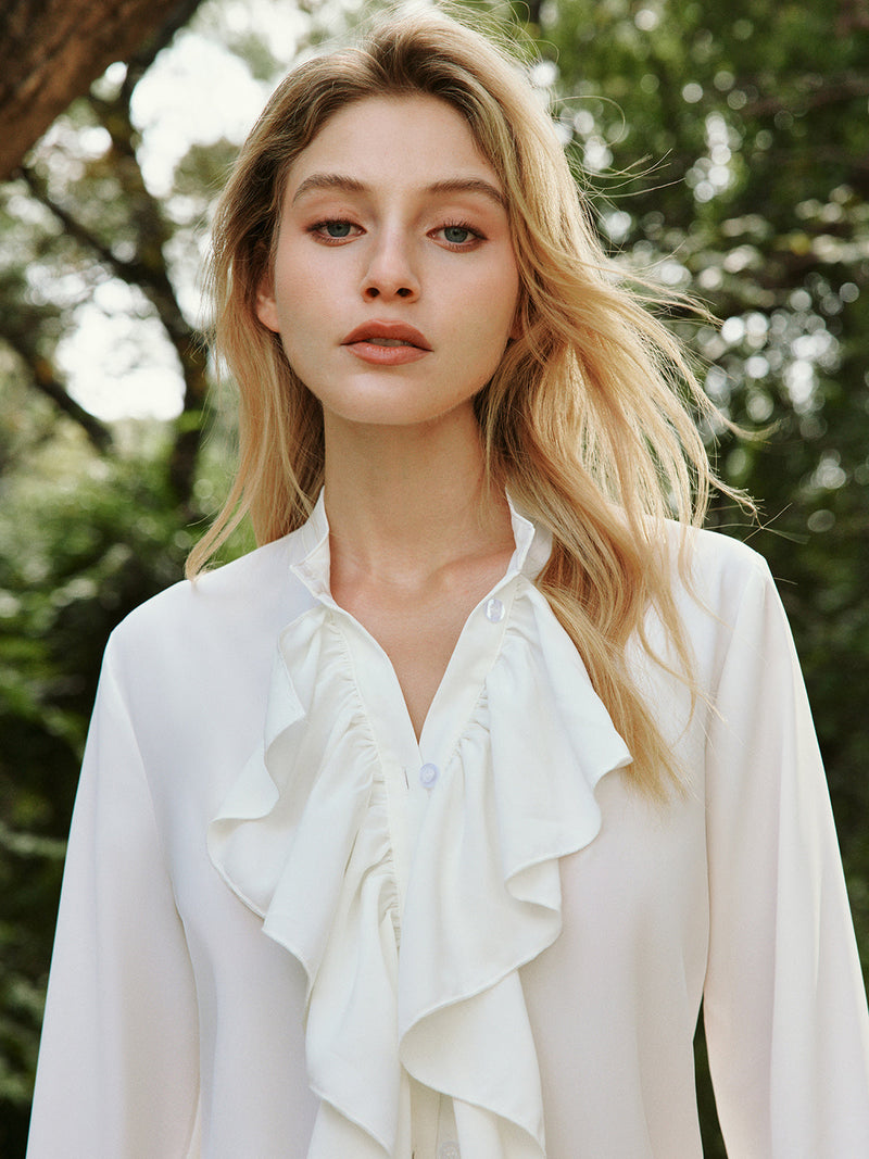 Freya Women's Pleated Blouse - back view