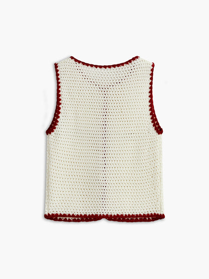 Kaia Women's Crochet Vest - back view