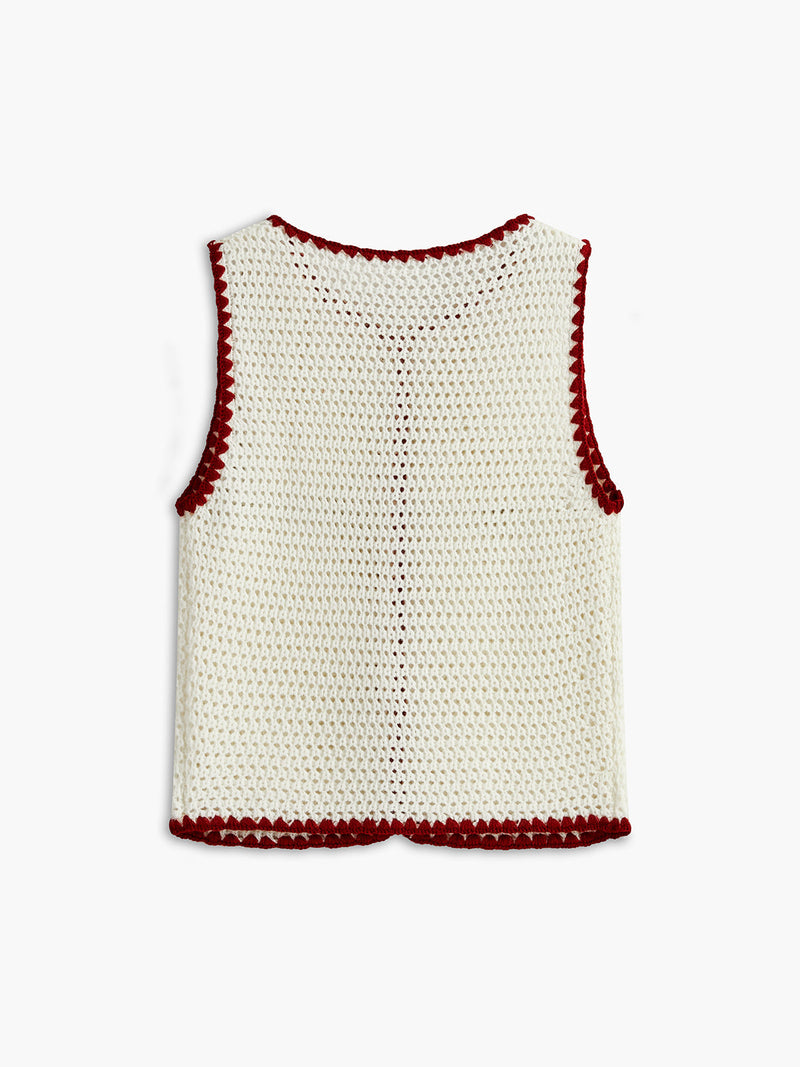 Kaia Women's Crochet Vest - back view