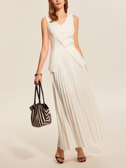 Elena Women's Pleated Skirt - styled view