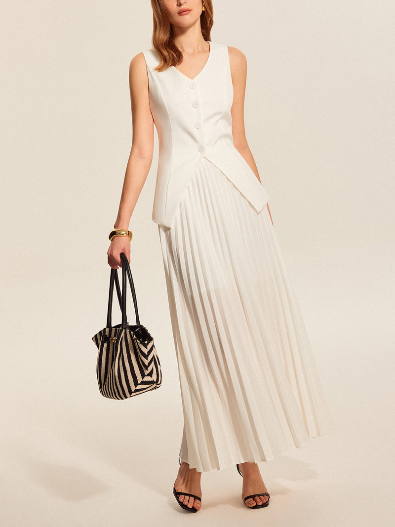 Elena Women's Pleated Skirt - styled view
