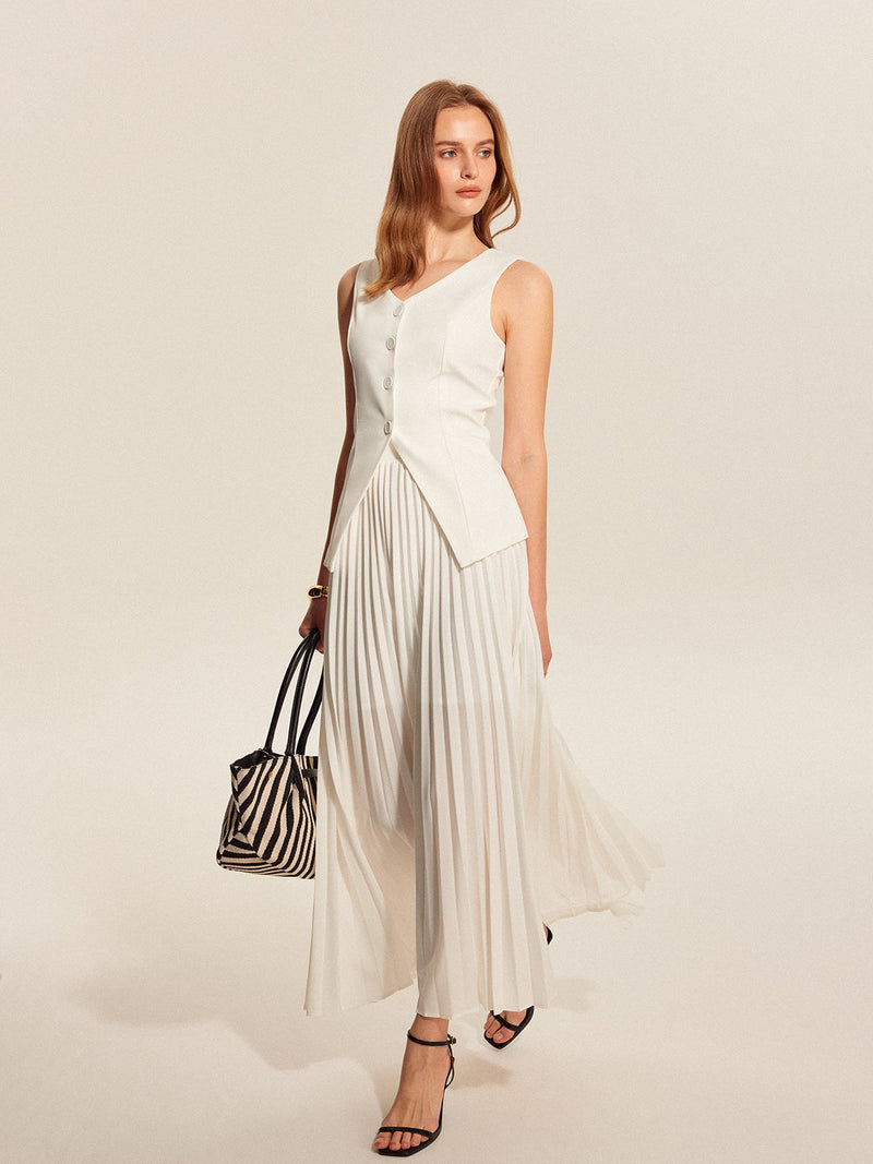 Elena Women's Pleated Skirt | Zipper