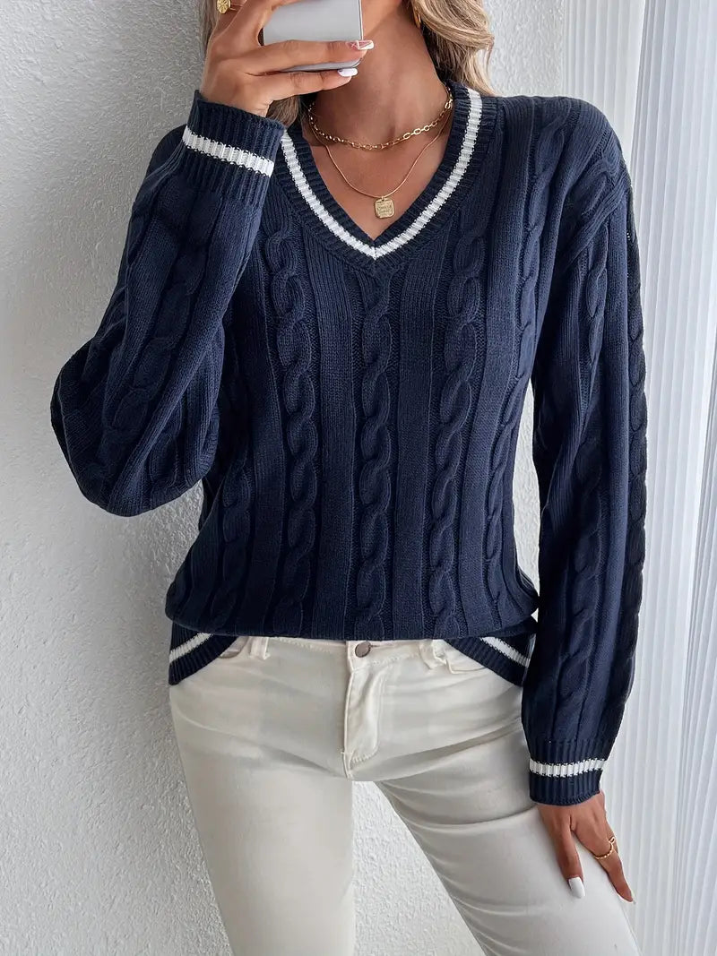 Ruby Women's Cable Knit Sweater - front view