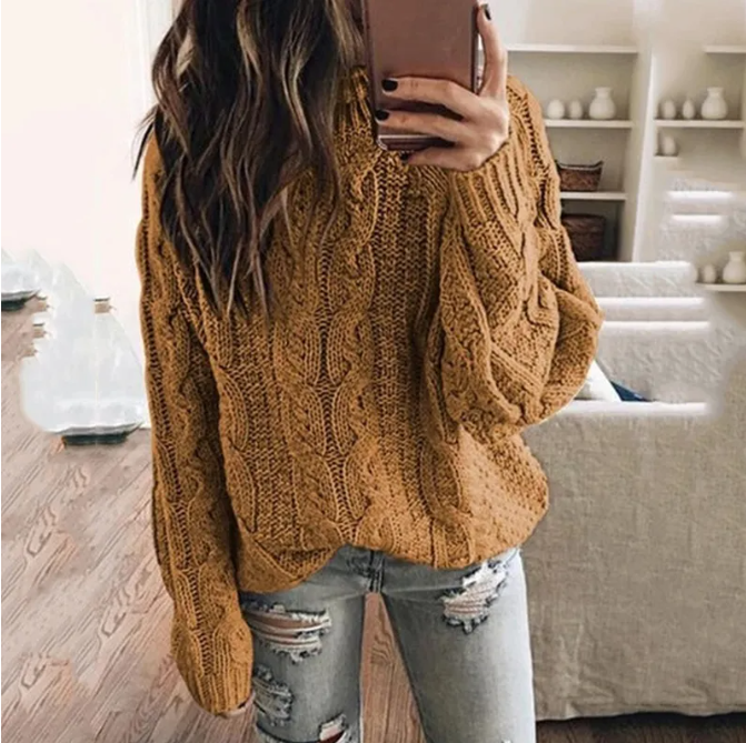 Noor Women's Cable Knit Sweater - full-length view
