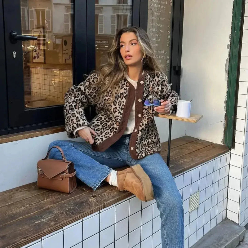 Lila Women's Leopard Cardigan | Button